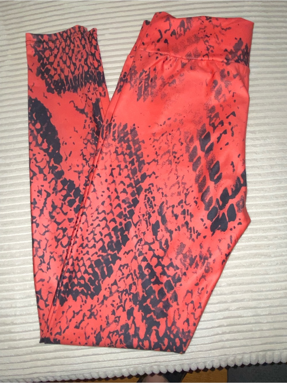 Coral & Grey Snake Print Leggings